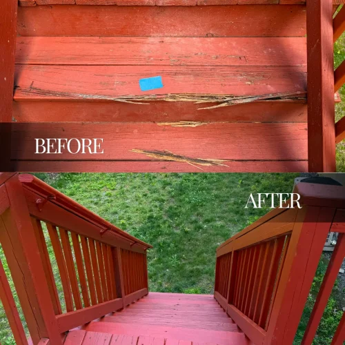 Deck restoration before and after in Marlborough MA by SF Construction